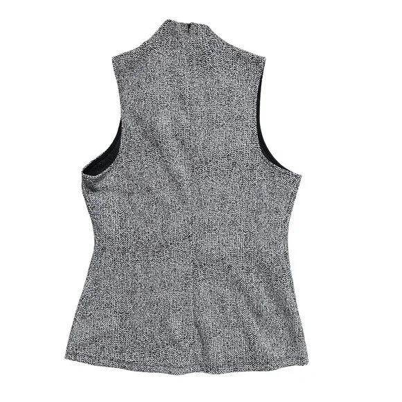 Express Mock Neck Sleeveless Textured Knit Top Black White Women’s Medium - Picture 2 of 6